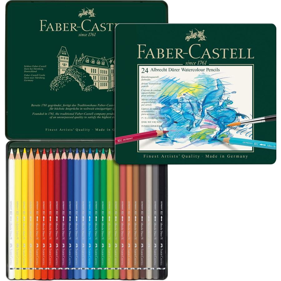 Faber-Castell - Estojo Metálico - 24 Cores - Aquarelável Albrecht Dürer