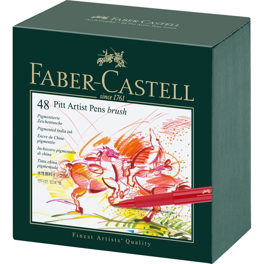 Faber-Castell - Gift Box Canetas Artísticas Pitt 48 Cores Ponta Pincel (B)